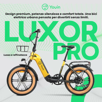 Bicicletă Electrică Youin BK1750 LUXOR II PRO A/N Galben 250 W - Sport și în aer liber, Ciclism