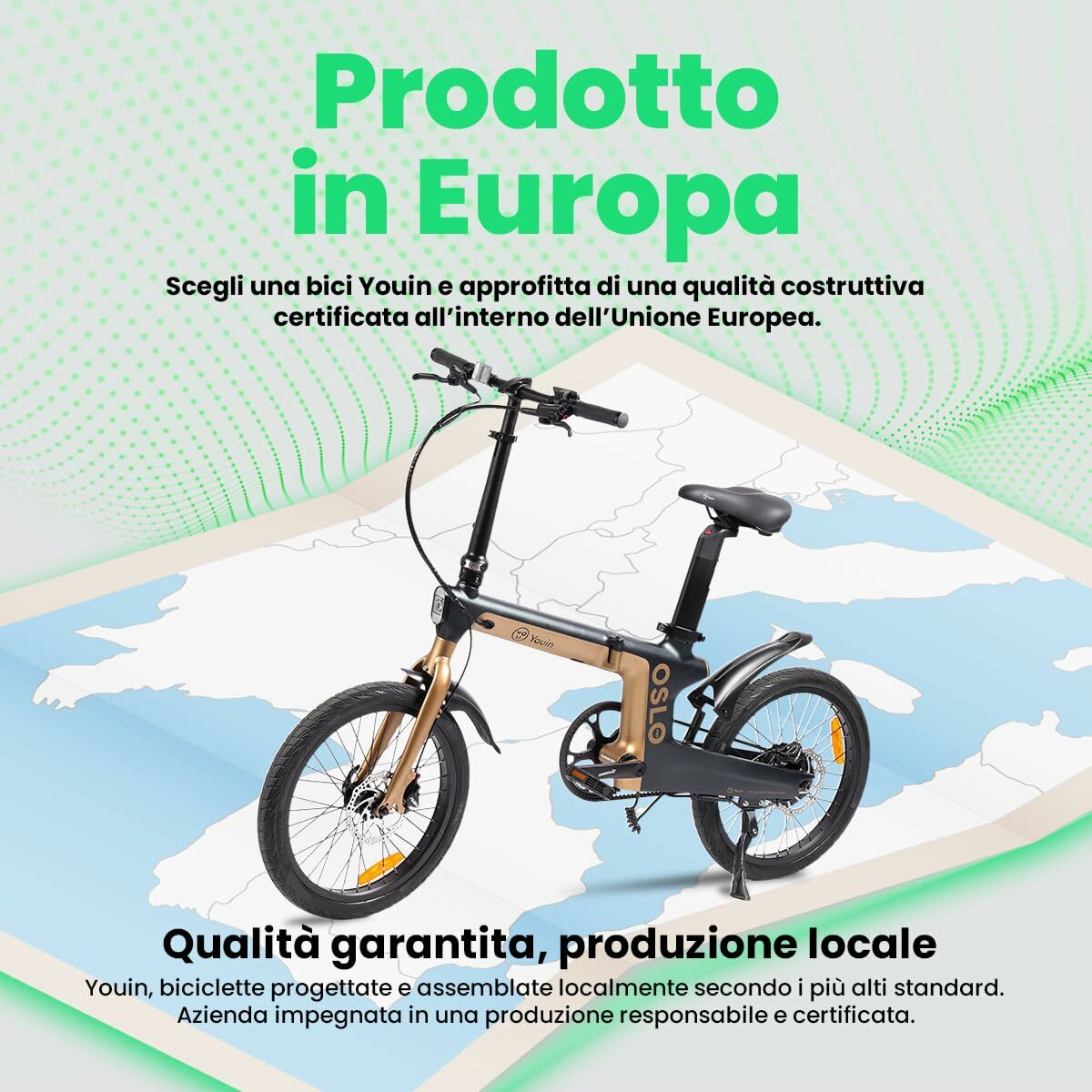 Bicicletă Electrică Youin BK1950 OSLO PRO Negru Auriu* - Sport și în aer liber, Ciclism
