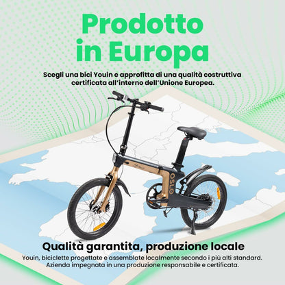 Bicicletă Electrică Youin BK1950 OSLO PRO Negru Auriu* - Sport și în aer liber, Ciclism