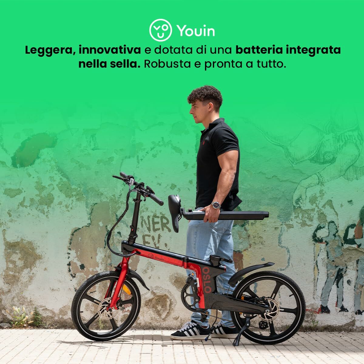 Bicicletă Electrică Youin BK1900 OSLO Roșu - Sport și în aer liber, Ciclism