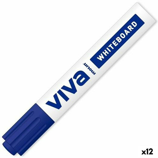 Marker pentru tablă albă Molin Viva Albastru (12 Unități) - Birou și papetărie, Pixuri, creioane și articole de scris