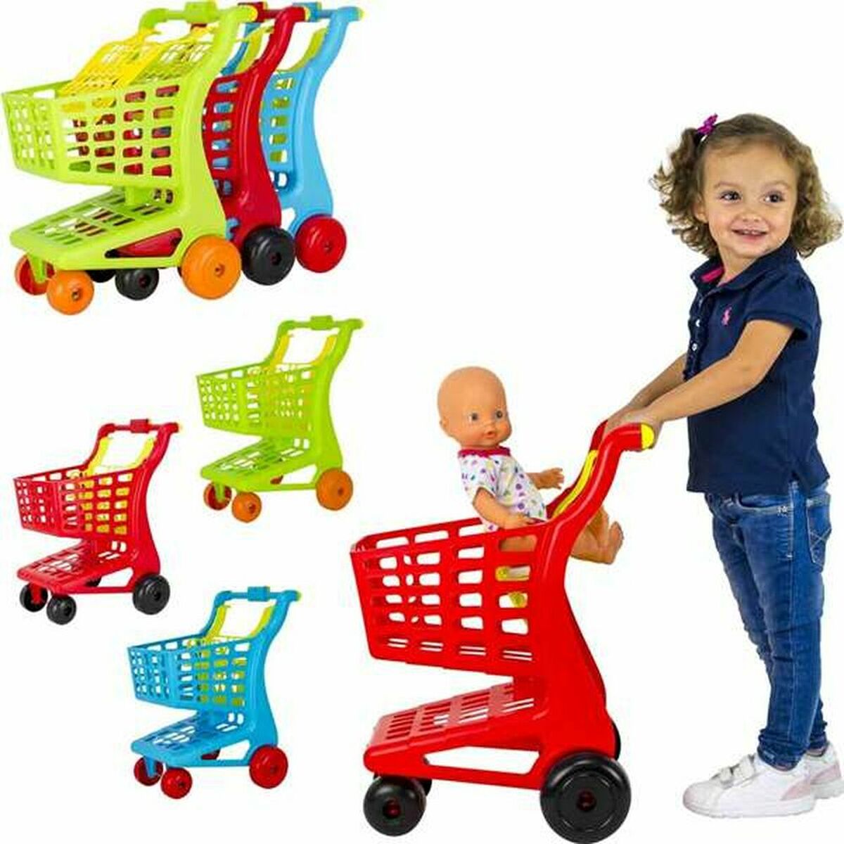 Cărucior de cumpărături Supermarket VIC00099 (43 x 34 x 53,5 cm) - Jucarii si jocuri, Imitații de jocuri
