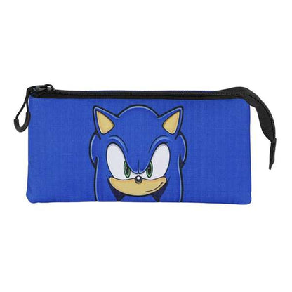 Penar triplu Sonic Albastru - Birou și papetărie, Material școlar și educațional