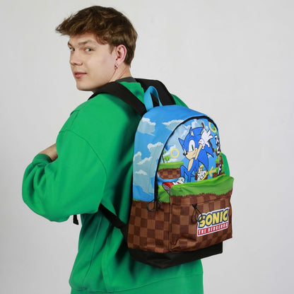 Ghiozdan Sonic Greenhill Multicolor 31 x 18 x 44 cm - Birou și papetărie, Material școlar și educațional