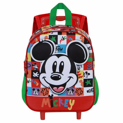 Ghiozdan cu Roți Mickey Mouse Mood Roșu Verde 26 x 13 x 34 cm - Birou și papetărie, Material școlar și educațional