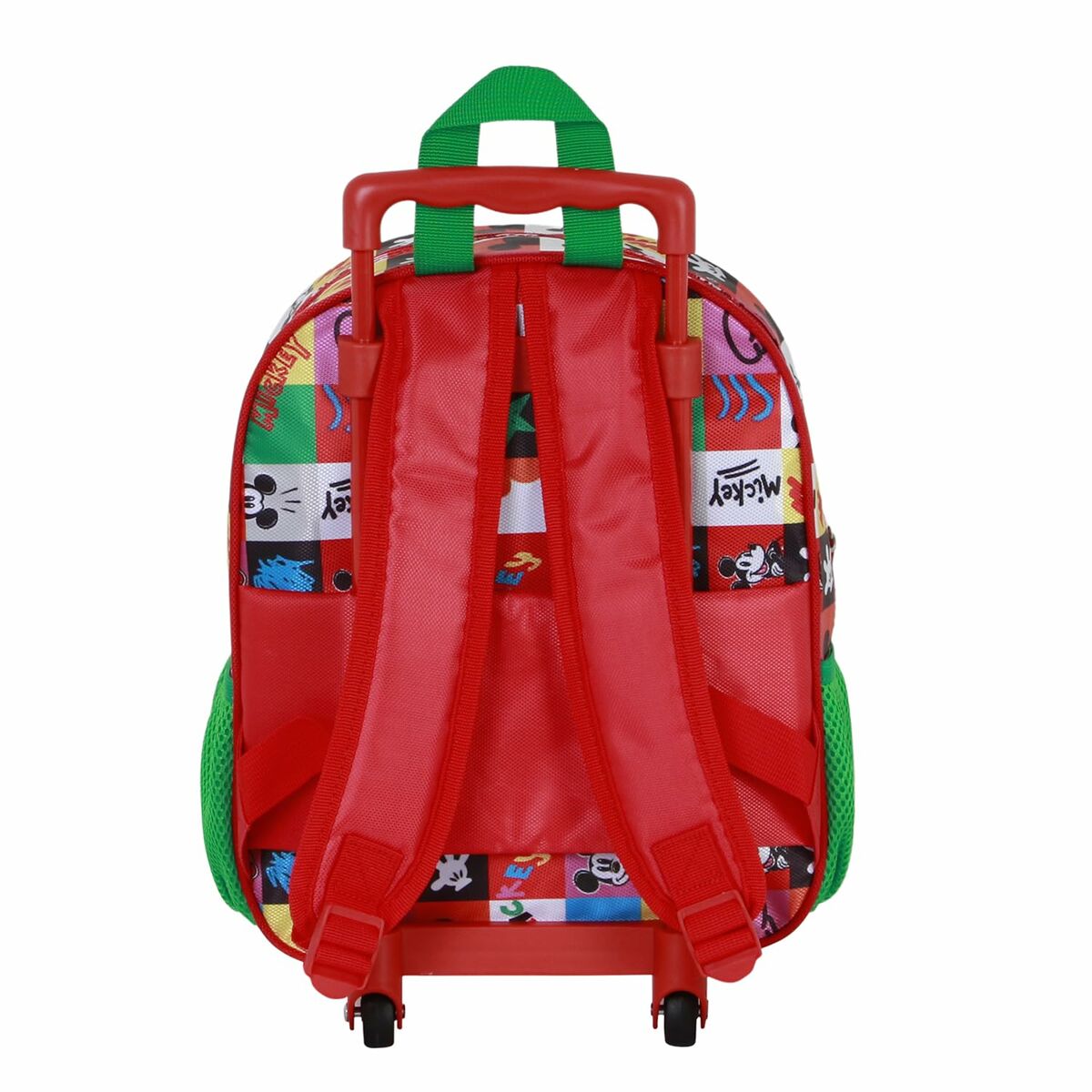 Ghiozdan cu Roți Mickey Mouse Mood Roșu Verde 26 x 13 x 34 cm - Birou și papetărie, Material școlar și educațional