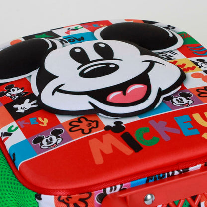 Ghiozdan cu Roți Mickey Mouse Mood Roșu Verde 26 x 13 x 34 cm - Birou și papetărie, Material școlar și educațional