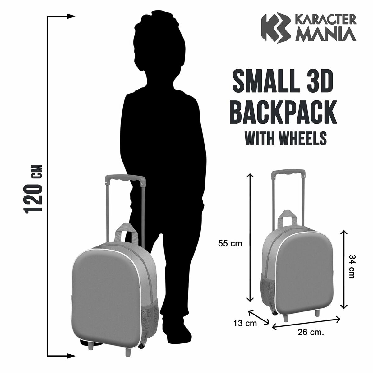 Ghiozdan 3D cu Roți Mickey Mouse Scooter Albastru Roșu 26 x 13 x 34 cm - Birou și papetărie, Material școlar și educațional