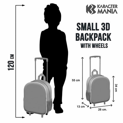 Ghiozdan 3D cu Roți Mickey Mouse Scooter Albastru Roșu 26 x 13 x 34 cm - Birou și papetărie, Material școlar și educațional