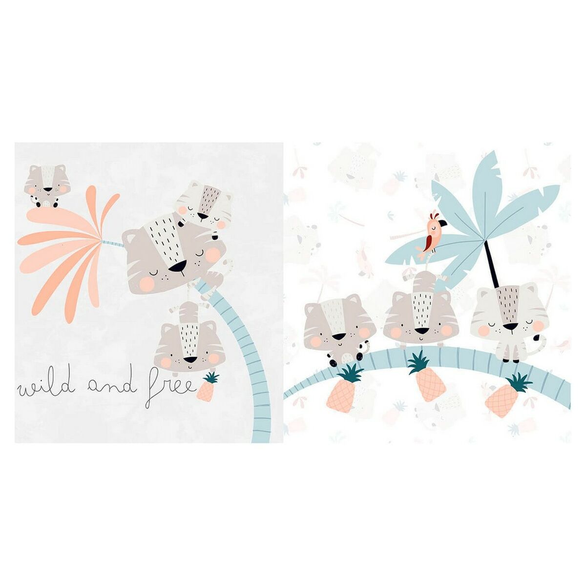 Protector de pătuț Cool Kids Wild And Free (60 x 60 x 60 + 40 cm) - Bebelus, Dormitor