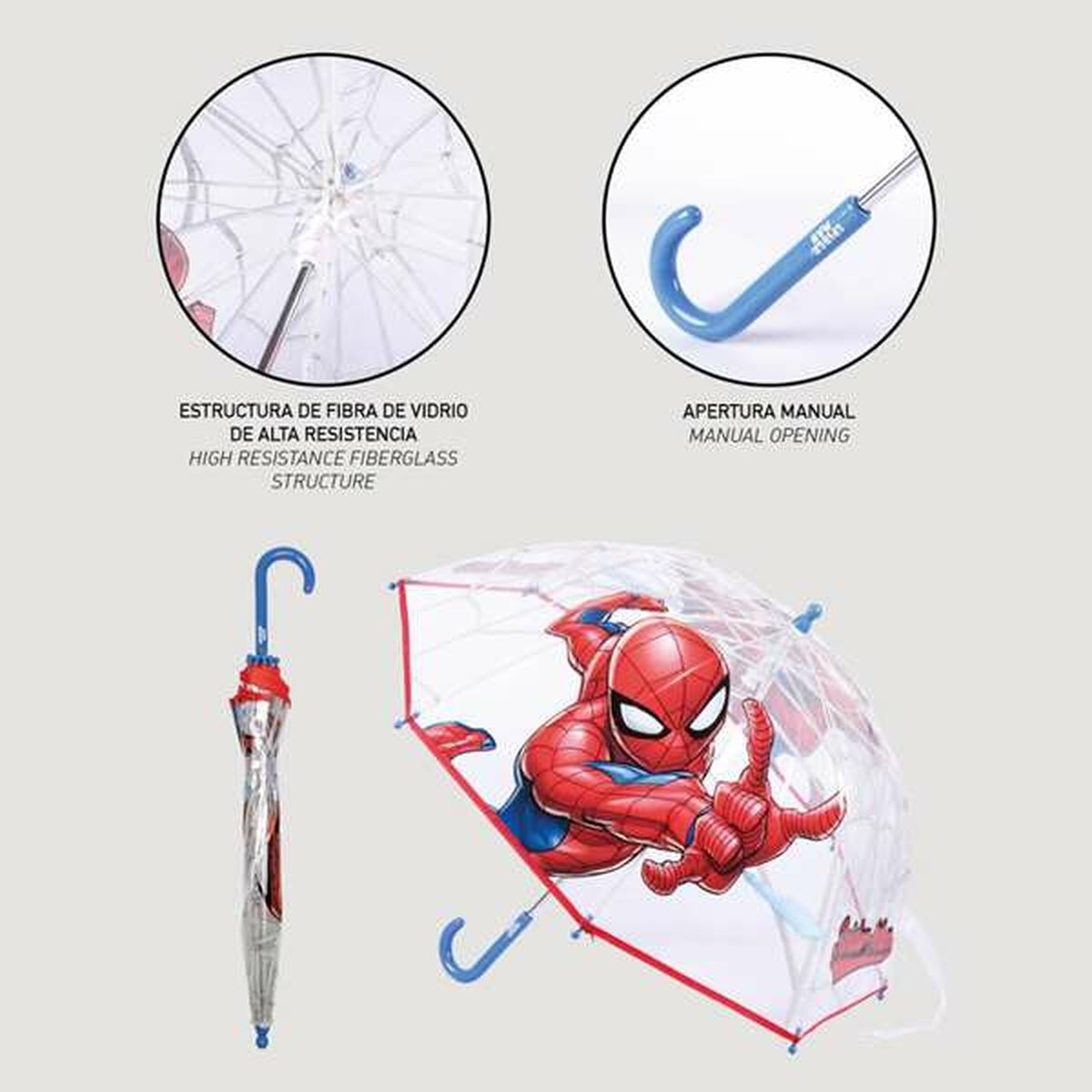 Umbrelă Spider-Man Roșu 45 cm - Bagaje, Umbrelă