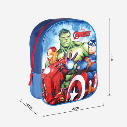 Ghiozdan The Avengers Albastru (25 x 31 x 10 cm) - Birou și papetărie, Material școlar și educațional
