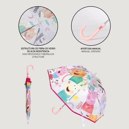 Umbrelă Peppa Pig Ø 71 cm Transparent - Bagaje, Umbrelă