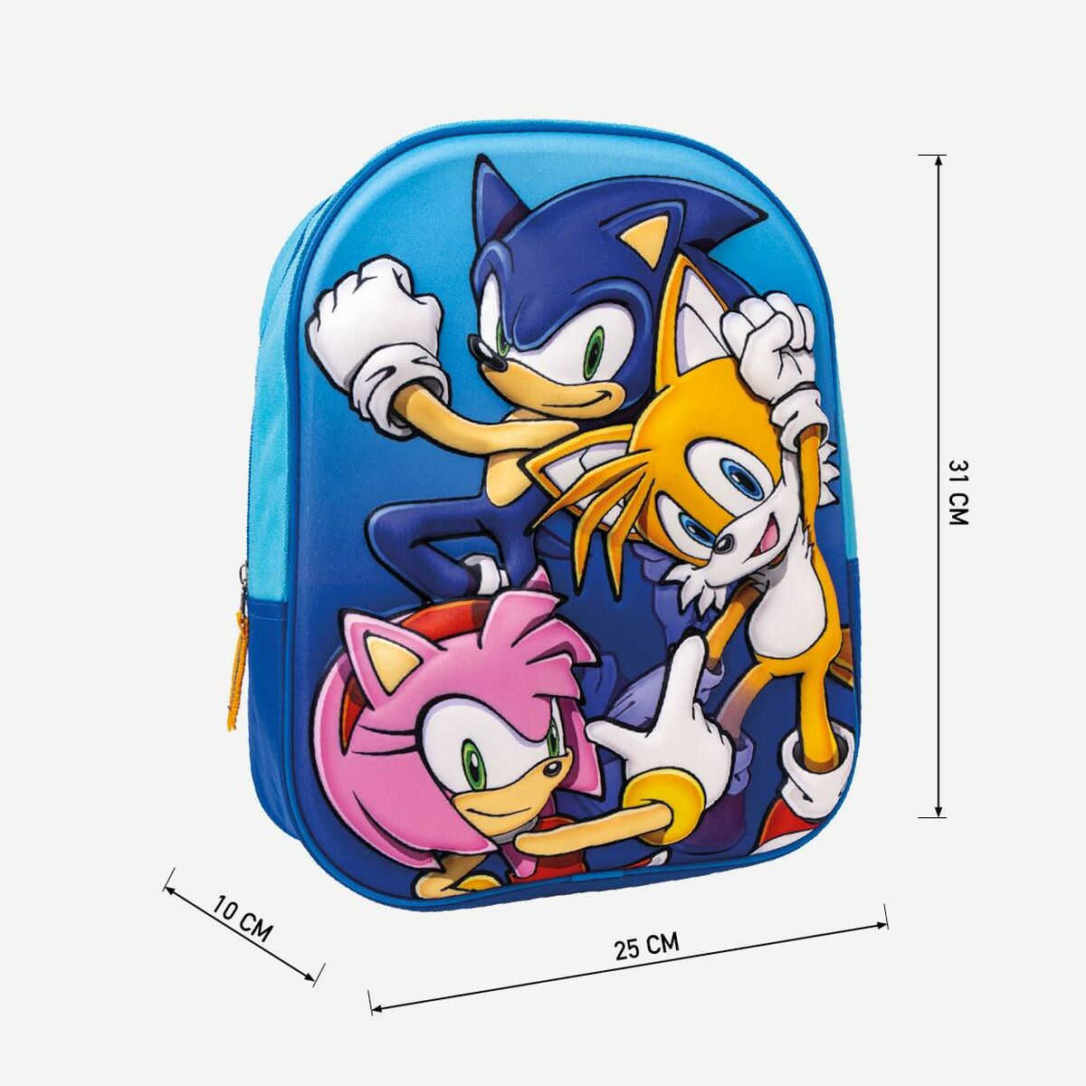 Ghiozdan 3D Sonic 25 x 31 x 9 cm Albastru - Birou și papetărie, Material școlar și educațional