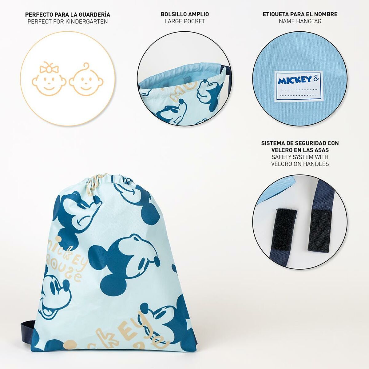 Geantă rucsac pentru copii Mickey Mouse Albastru 27 x 33 cm - Birou și papetărie, Material școlar și educațional