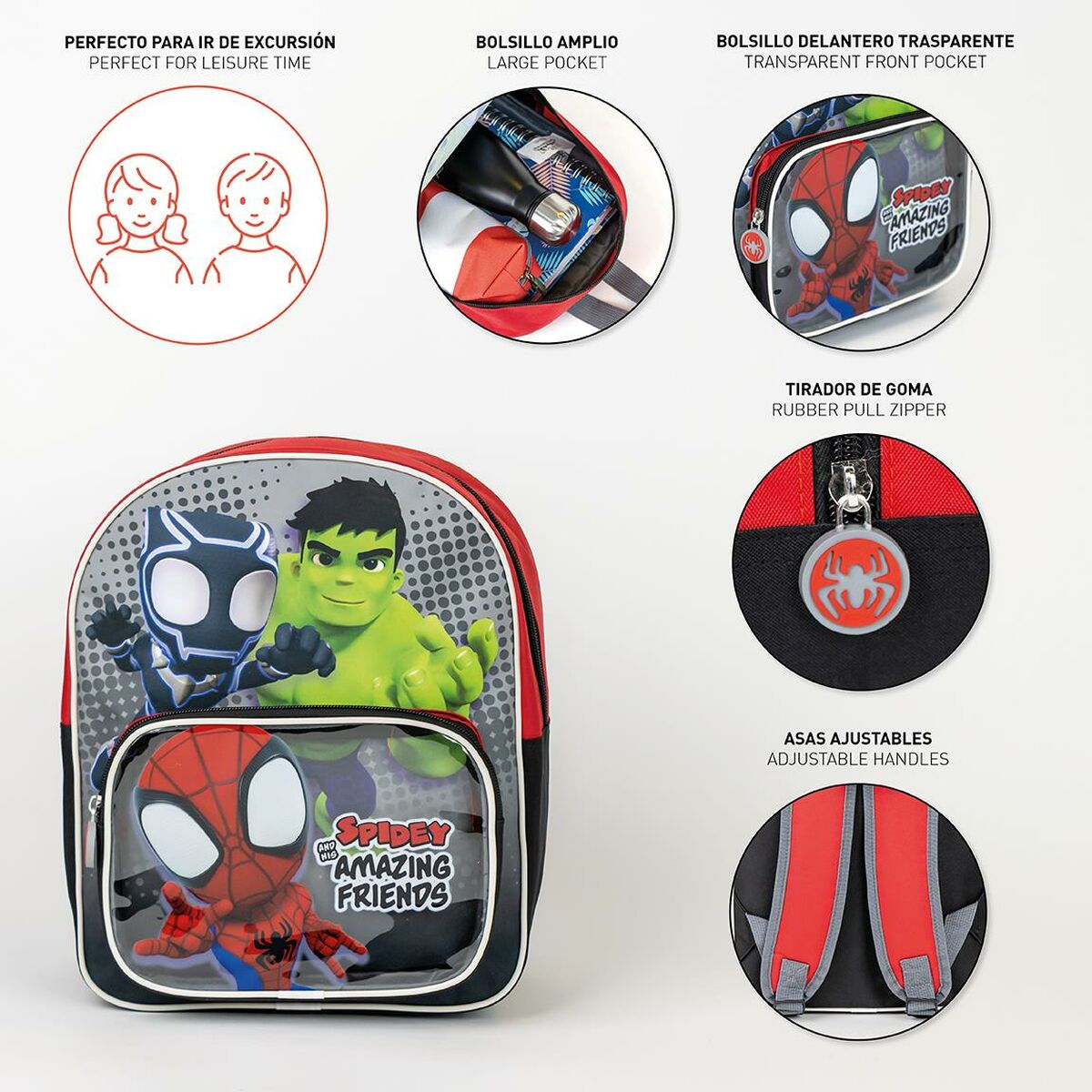 Ghiozdan Spidey Roșu 25 x 3 x 12 cm - Birou și papetărie, Material școlar și educațional
