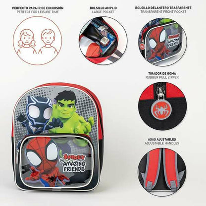 Ghiozdan Spidey Roșu 25,0 x 30,0 x 1,2 cm - Birou și papetărie, Material școlar și educațional