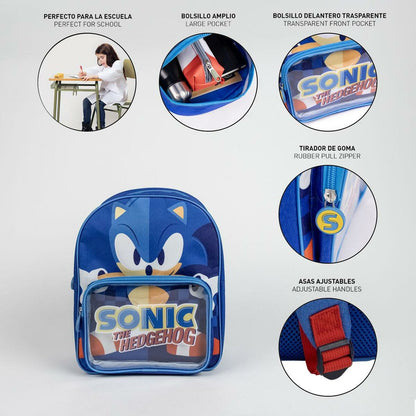Ghiozdan Sonic Albastru 25 x 3 x 12 cm - Birou și papetărie, Material școlar și educațional