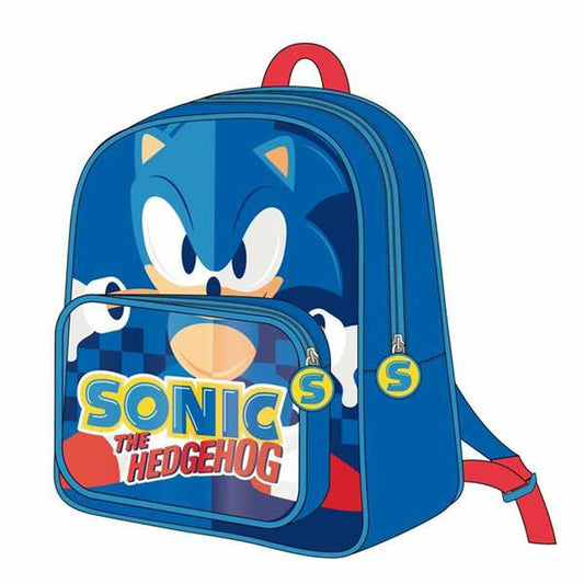 Ghiozdan Sonic Albastru 25,0 x 30,0 x 1,2 cm - Birou și papetărie, Material școlar și educațional