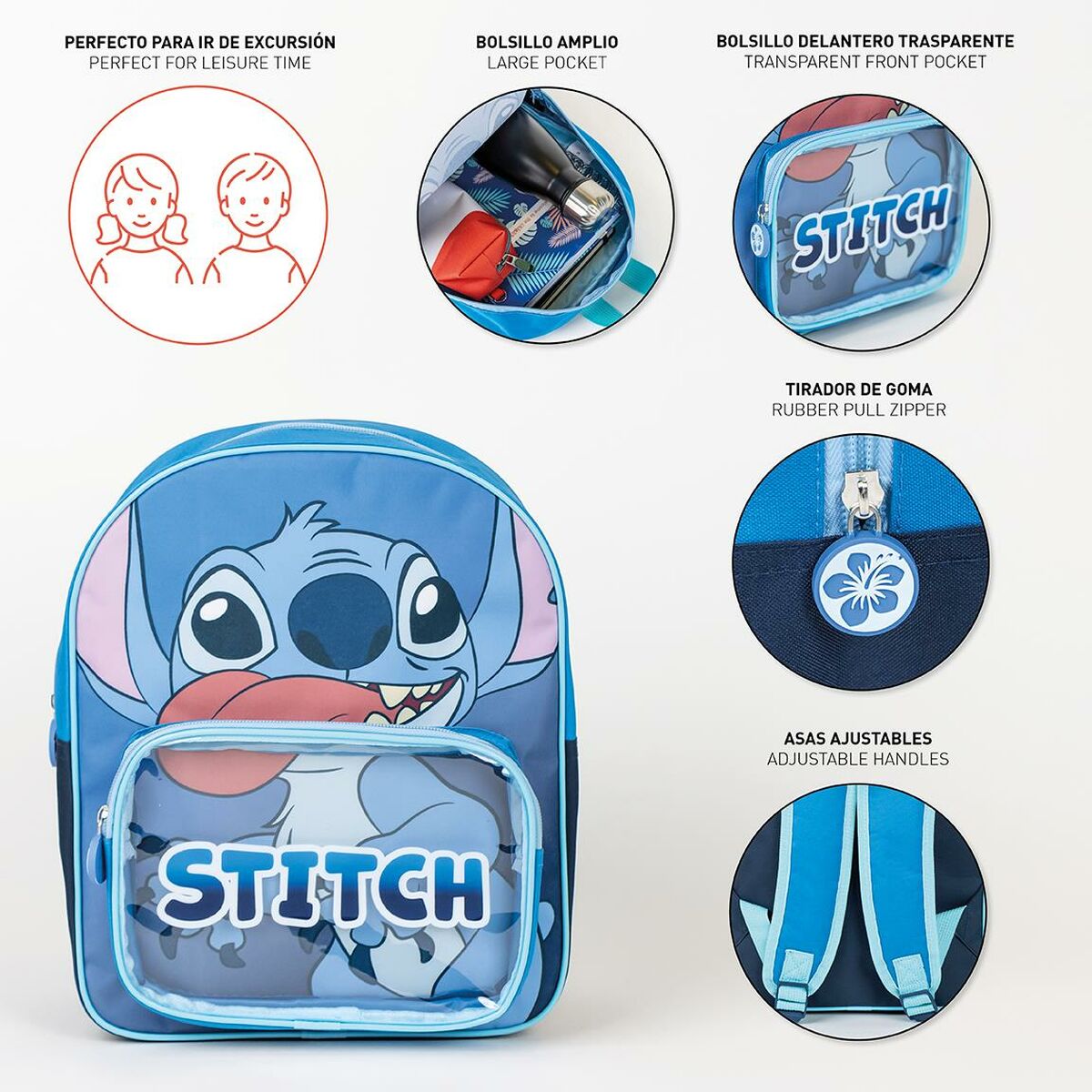 Ghiozdan Stitch Albastru 25 x 3 x 12 cm - Birou și papetărie, Material școlar și educațional
