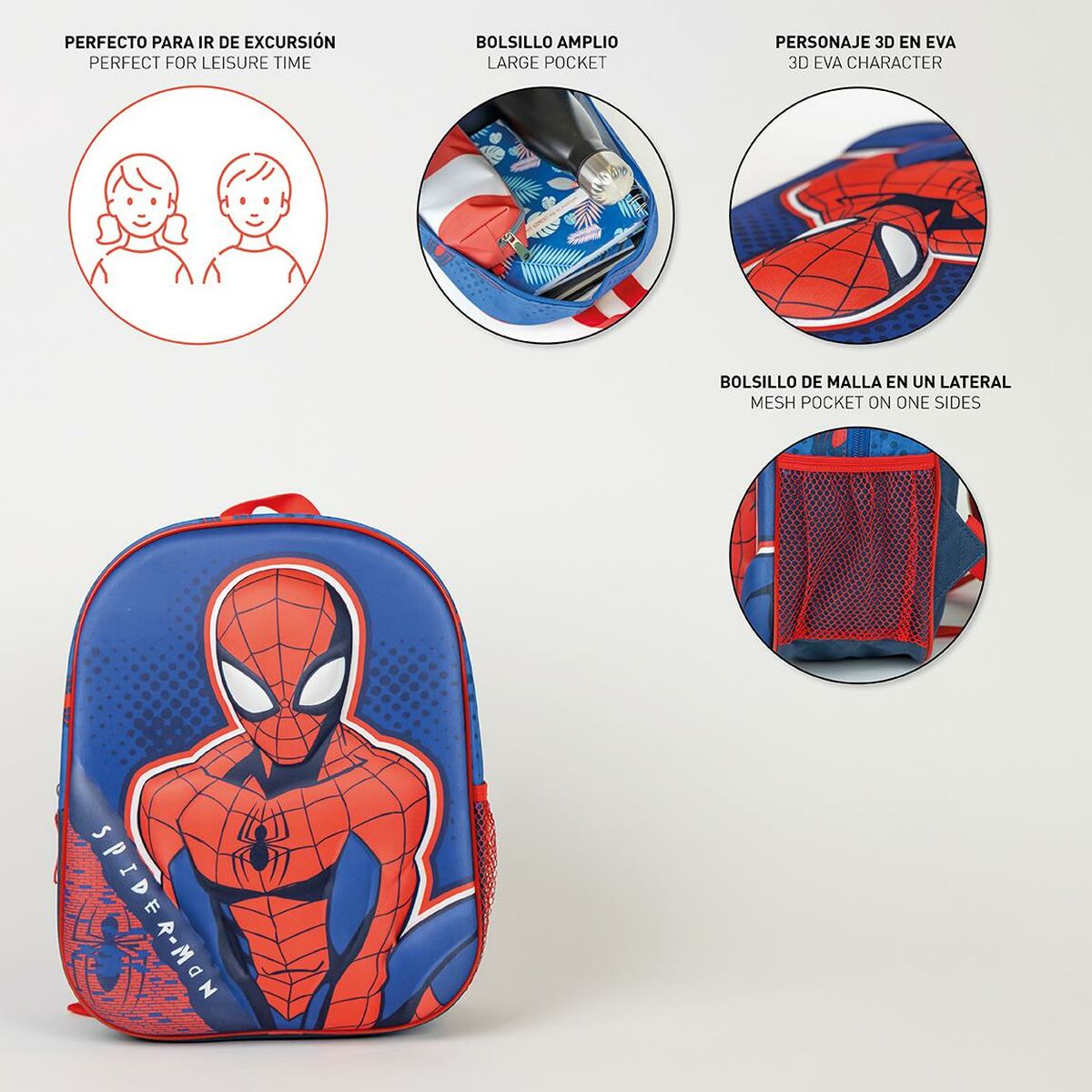 Ghiozdan Spider-Man Albastru 25 x 31 x 10 cm - Birou și papetărie, Material școlar și educațional