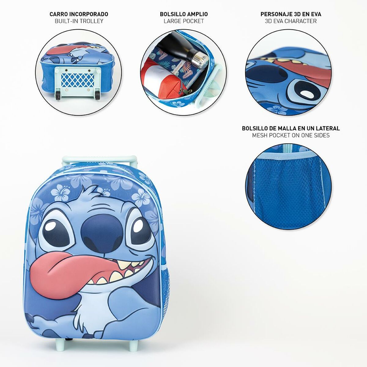 Ghiozdan 3D cu Roți Stitch - Birou și papetărie, Material școlar și educațional