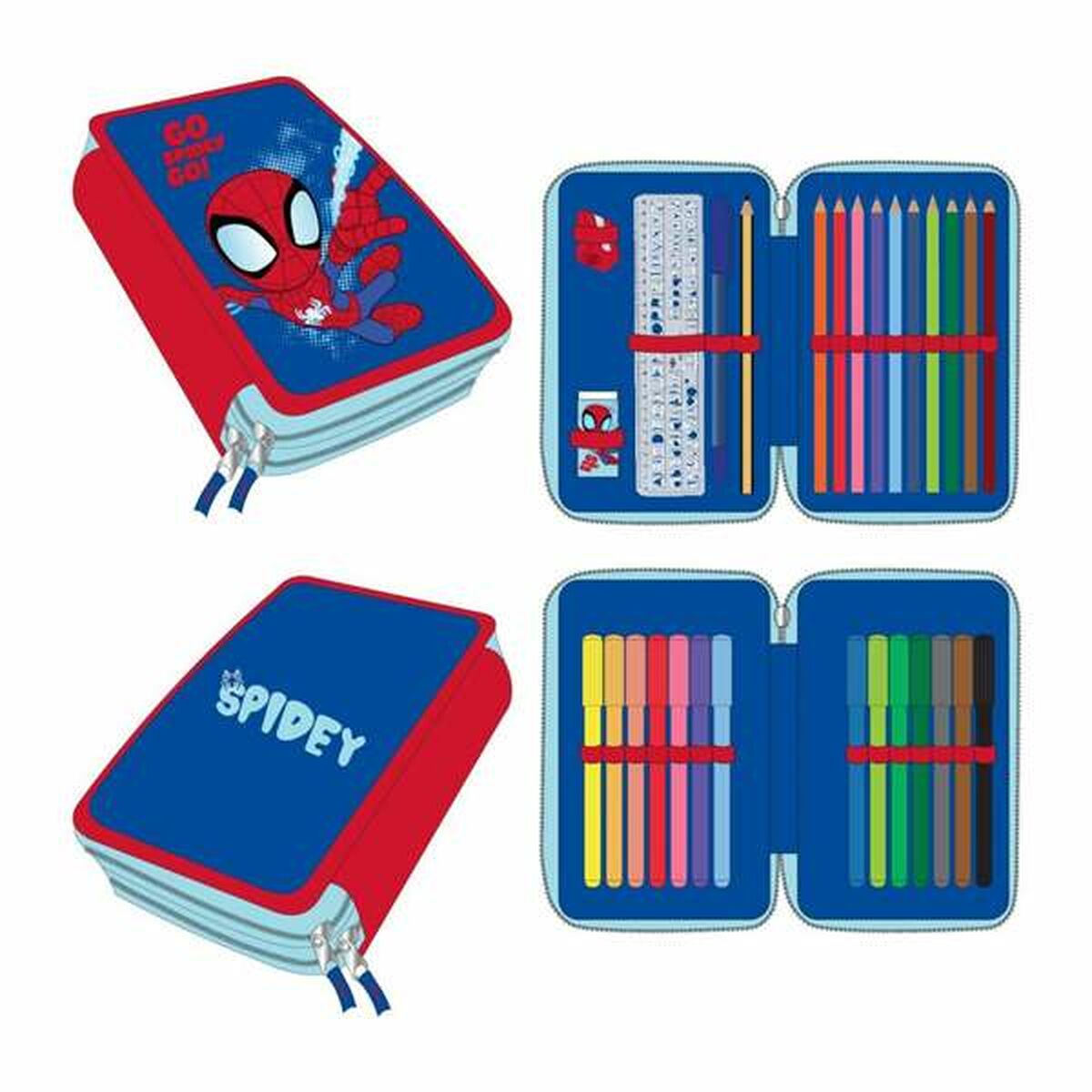 Penar Școlar Spidey Albastru 12,5 x 19,5 x 4,5 cm - Birou și papetărie, Material școlar și educațional