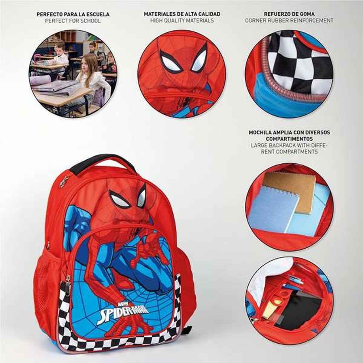 Ghiozdan Spider-Man Roșu 32 x 15 x 42 cm - Birou și papetărie, Material școlar și educațional