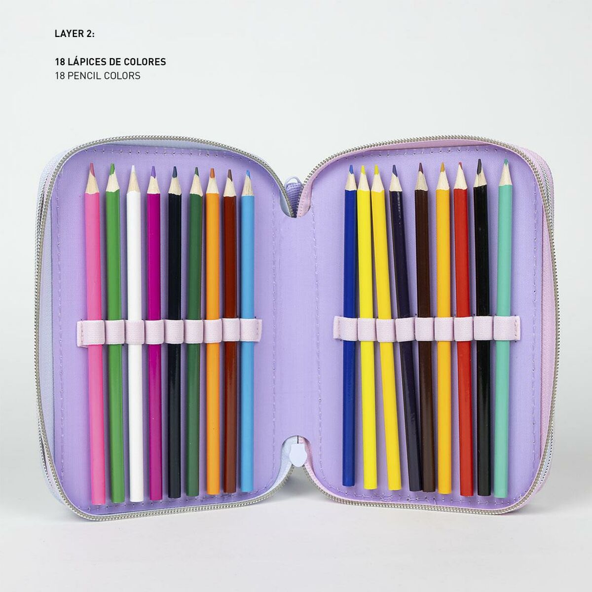 Creion dublu Stitch Liliachiu 12,5 x 6,5 x 19,5 cm 43 Piese - Birou și papetărie, Material școlar și educațional