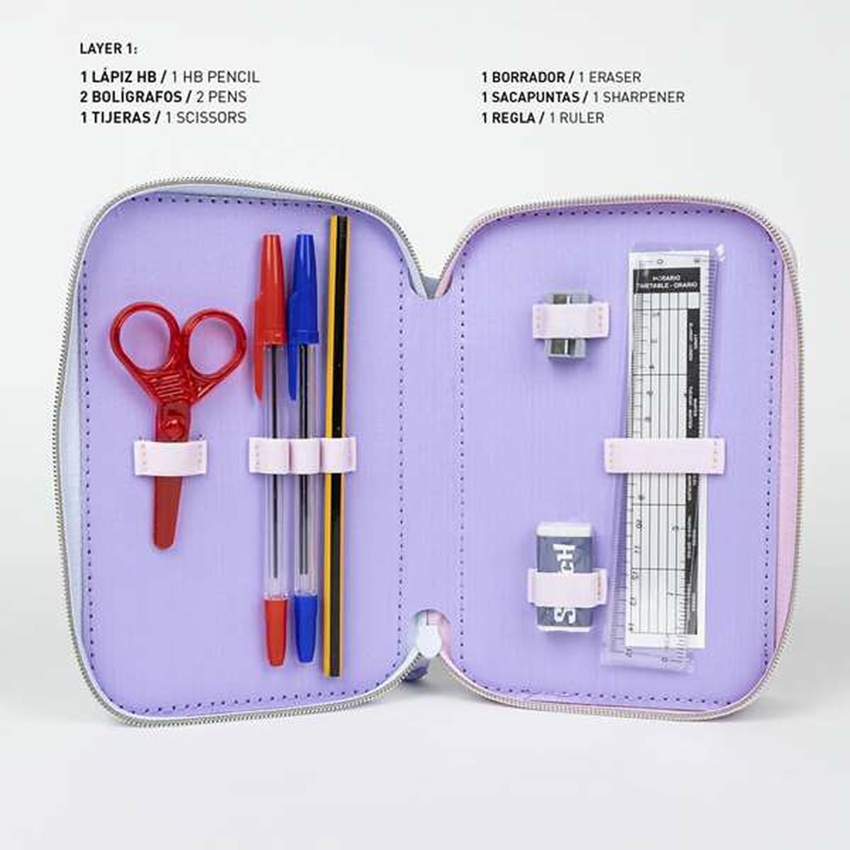 Creion dublu Stitch Liliachiu 12,5 x 6,5 x 19,5 cm 43 Piese - Birou și papetărie, Material școlar și educațional