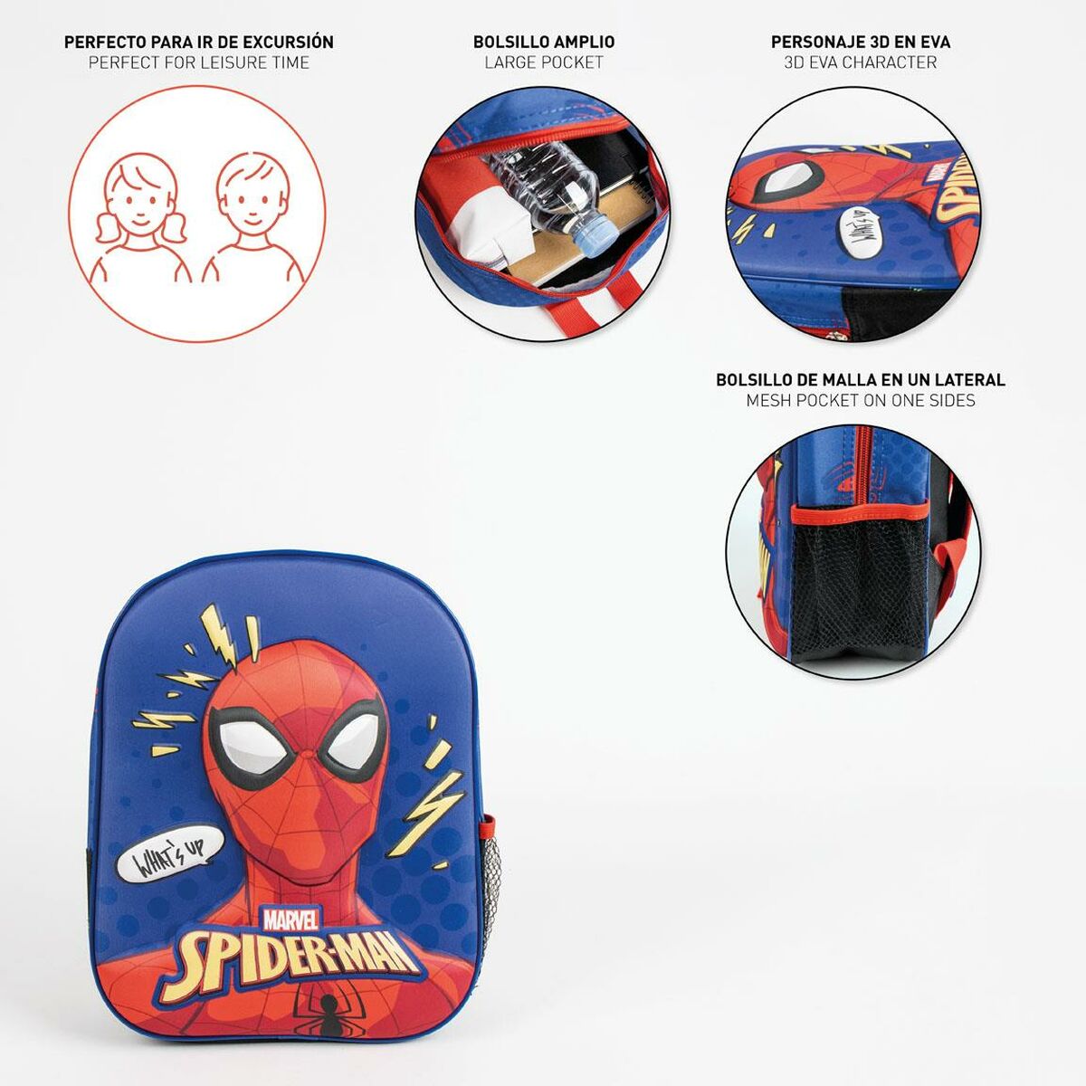 Ghiozdan Spider-Man Albastru 8 X 32 X 26 CM - Birou și papetărie, Material școlar și educațional