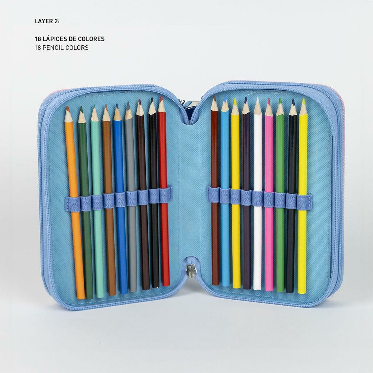 Penar Triplu Stitch Roz 12,5 x 6,5 x 19,5 cm - Birou și papetărie, Material școlar și educațional