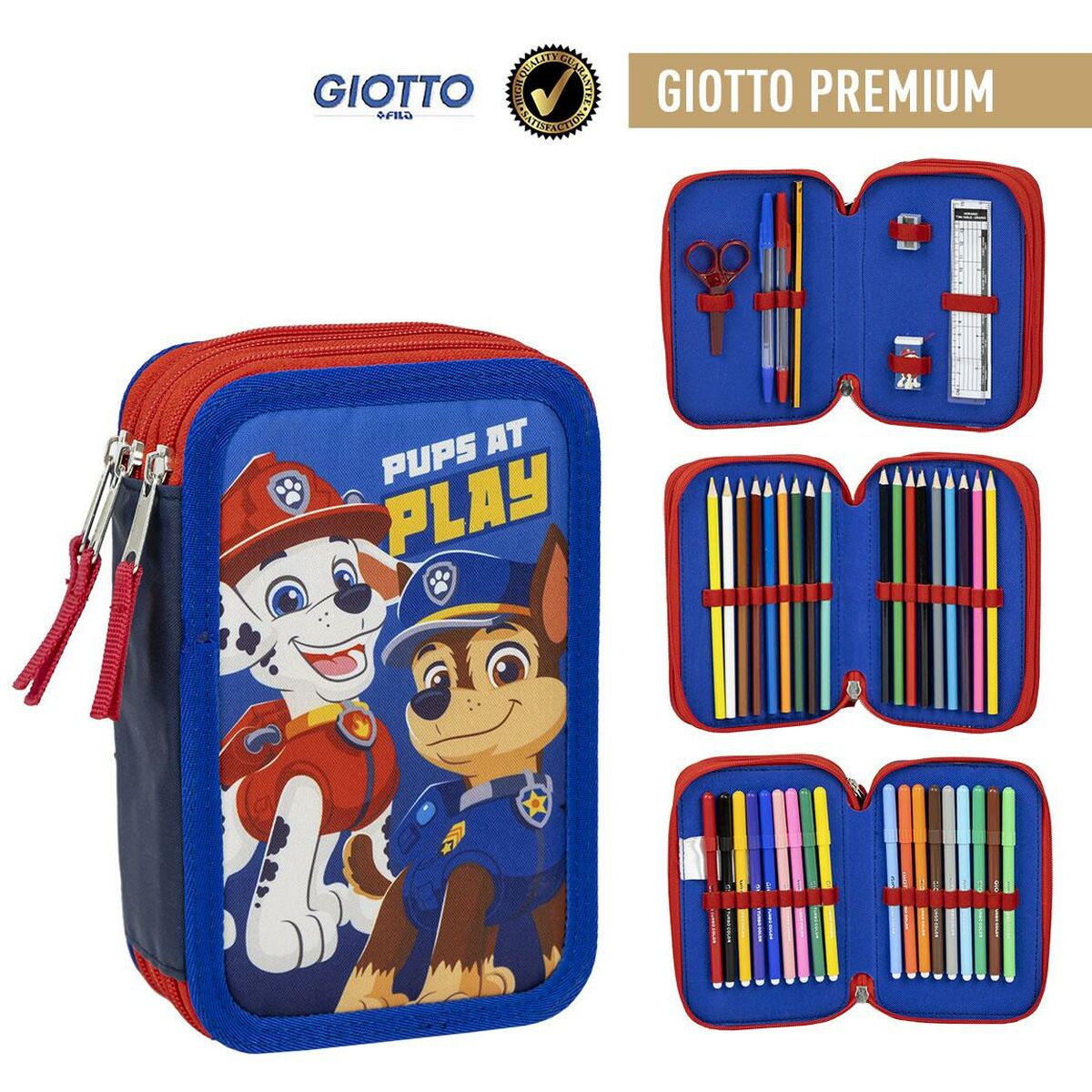 Penar Triplu The Paw Patrol Albastru 12,5 x 6,5 x 19,5 cm - Birou și papetărie, Material școlar și educațional