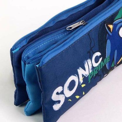 Penar triplu Sonic Prime Albastru deschis Light Blue 2,2 x 1,1 x 22,5 cm - Birou și papetărie, Material școlar și educațional