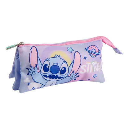 Penar triplu Stitch Liliachiu 12 x 3 x 22,5 cm - Birou și papetărie, Material școlar și educațional