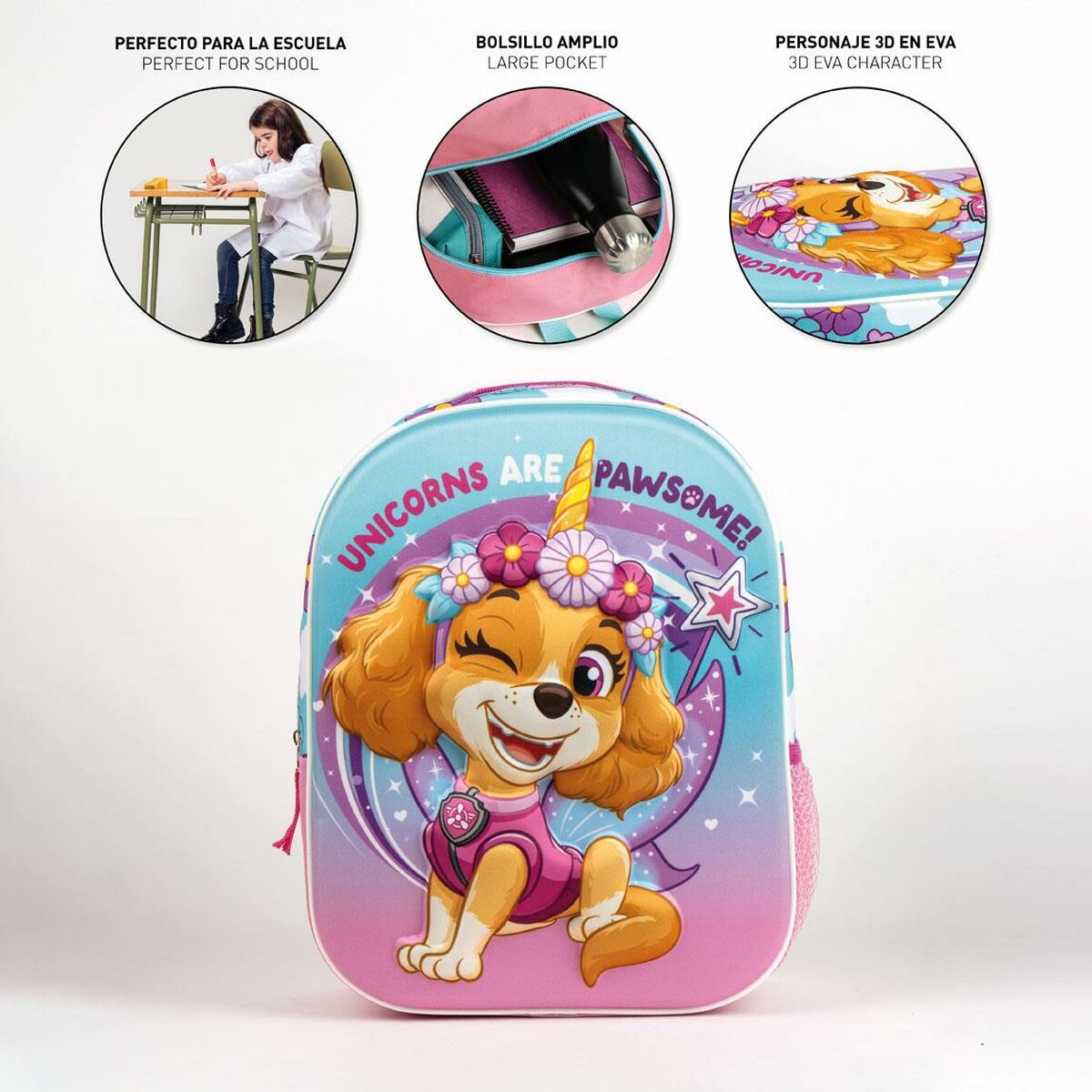 Ghiozdan The Paw Patrol Roz 25,0 x 31,0 x 10,0 cm - Birou și papetărie, Material școlar și educațional