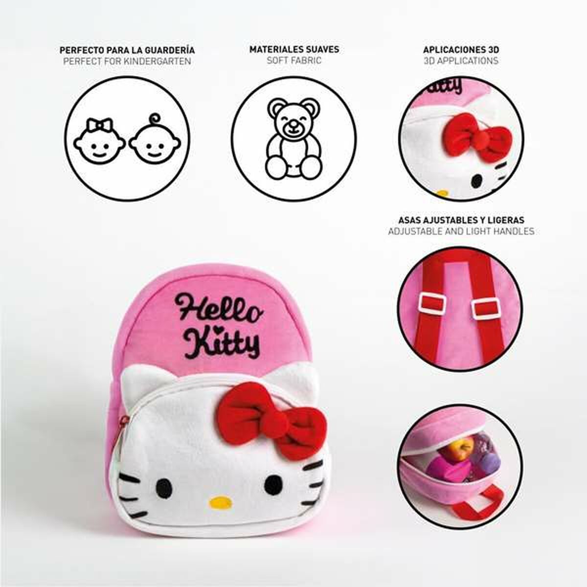 Rucsac pentru Copii Hello Kitty Roz 18 x 22 x 4 cm - Birou și papetărie, Material școlar și educațional