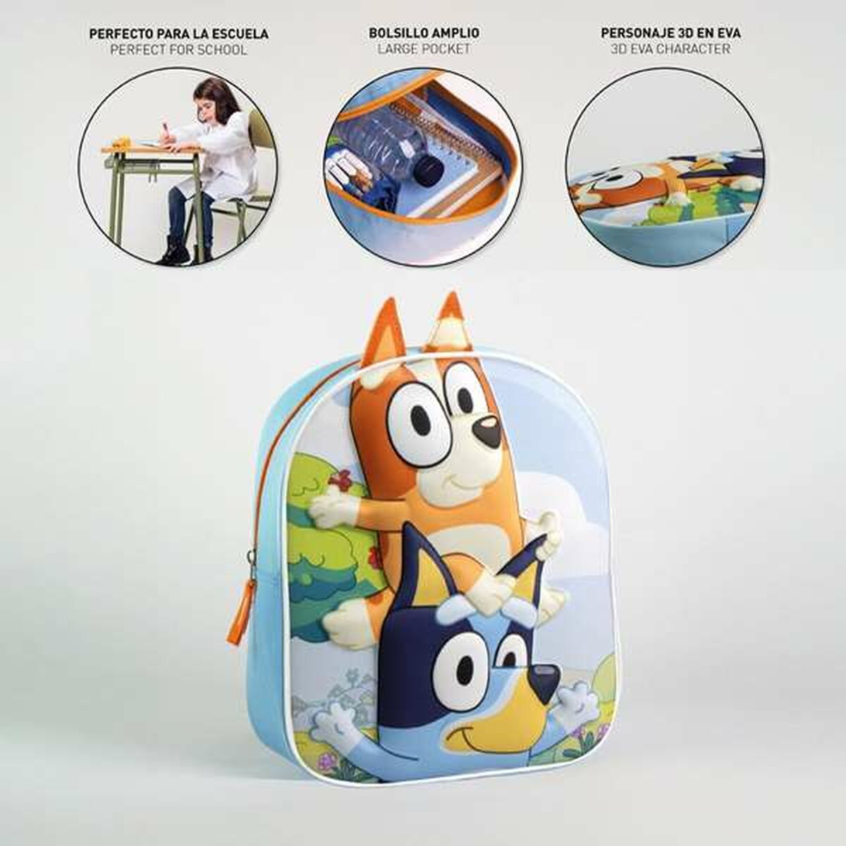 Ghiozdan 3D Bluey Albastru - Birou și papetărie, Material școlar și educațional