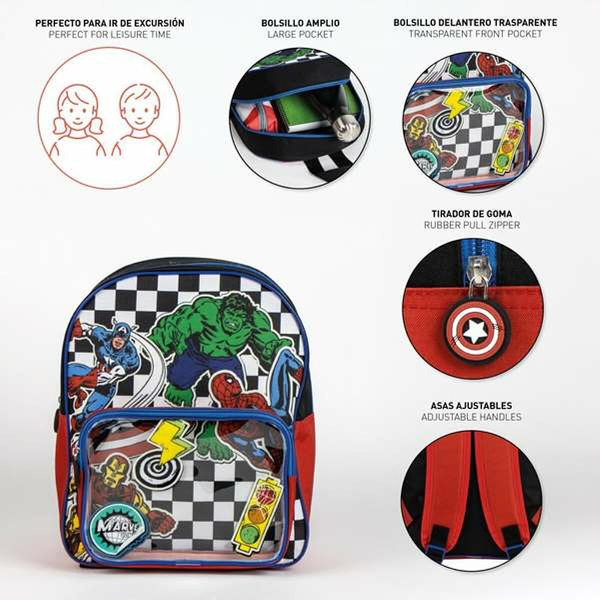 Ghiozdan The Avengers Negru - Birou și papetărie, Material școlar și educațional