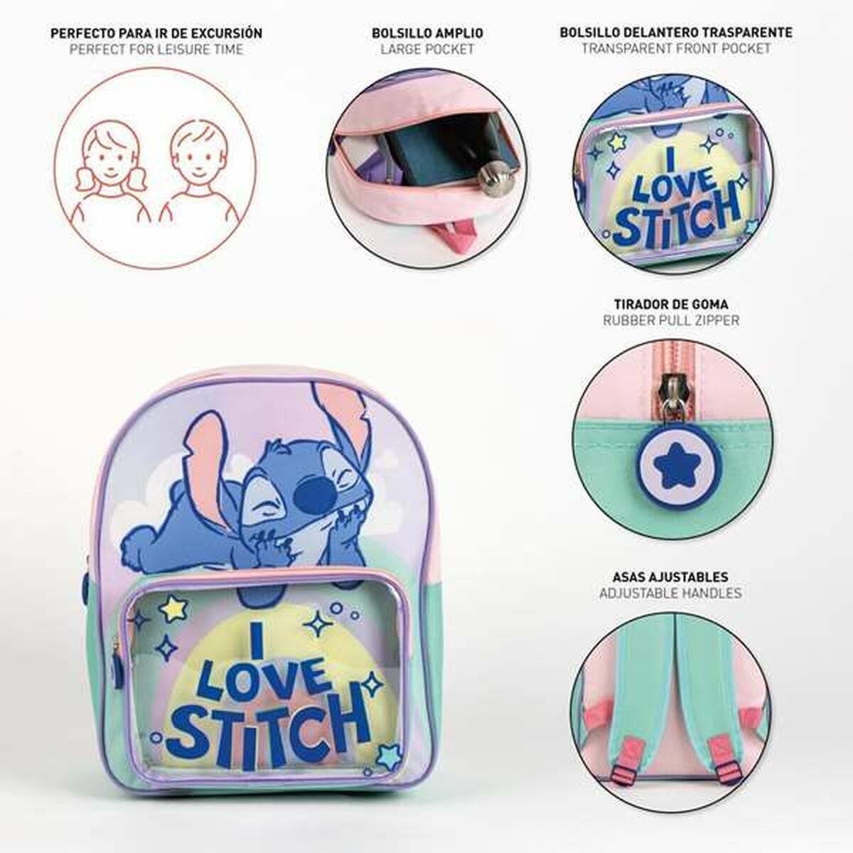 Ghiozdan Stitch Liliachiu - Birou și papetărie, Material școlar și educațional