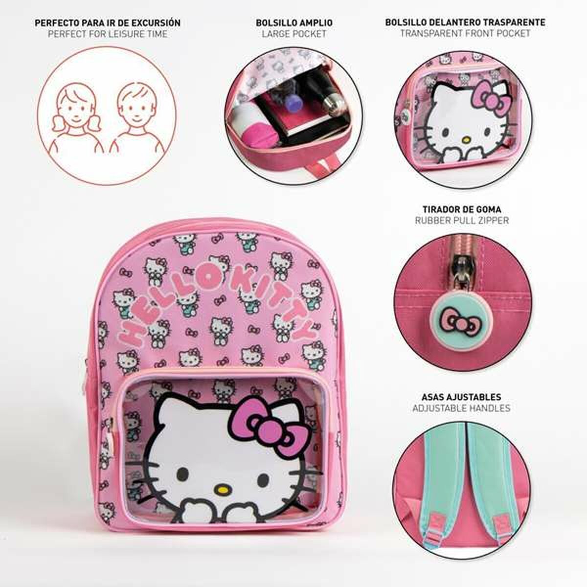 Ghiozdan Hello Kitty Roz - Birou și papetărie, Material școlar și educațional