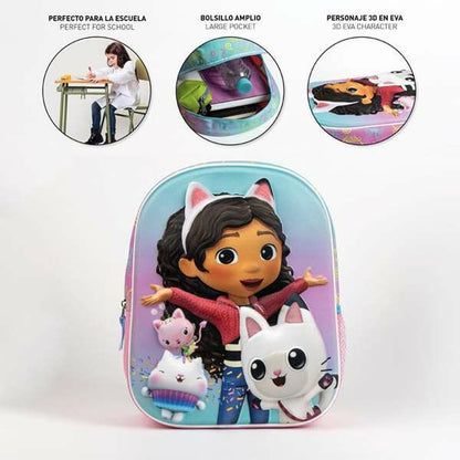 Ghiozdan 3D Gabby's Dollhouse Roz 25,0 x 31,0 x 10,0 cm - Birou și papetărie, Material școlar și educațional