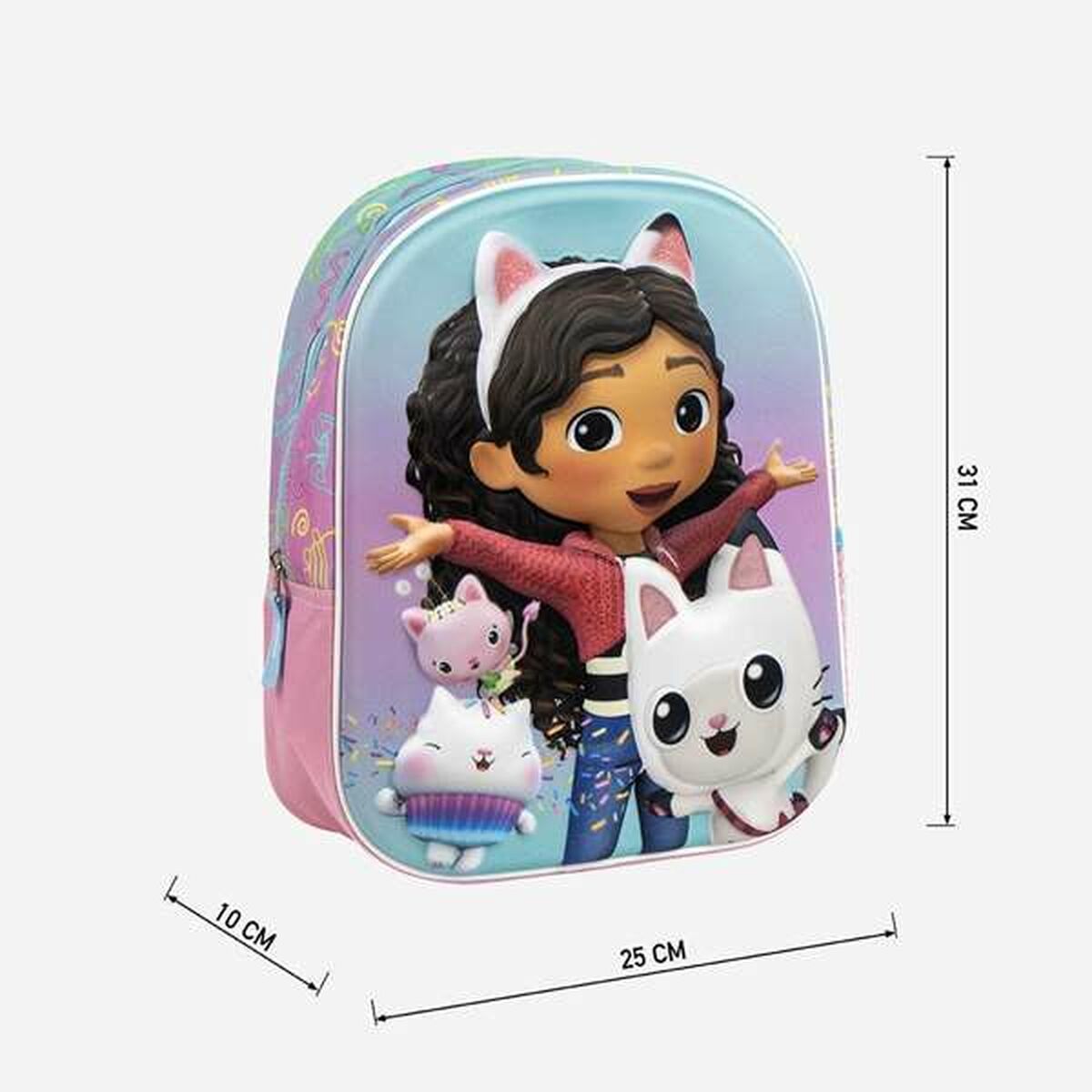 Ghiozdan 3D Gabby's Dollhouse Roz 25,0 x 31,0 x 10,0 cm - Birou și papetărie, Material școlar și educațional