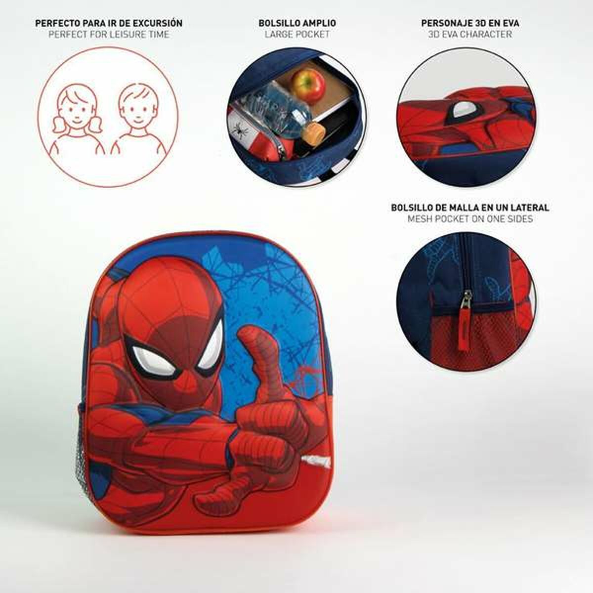 Ghiozdan 3D Spider-Man Albastru 25,0 x 31,0 x 10,0 cm - Birou și papetărie, Material școlar și educațional