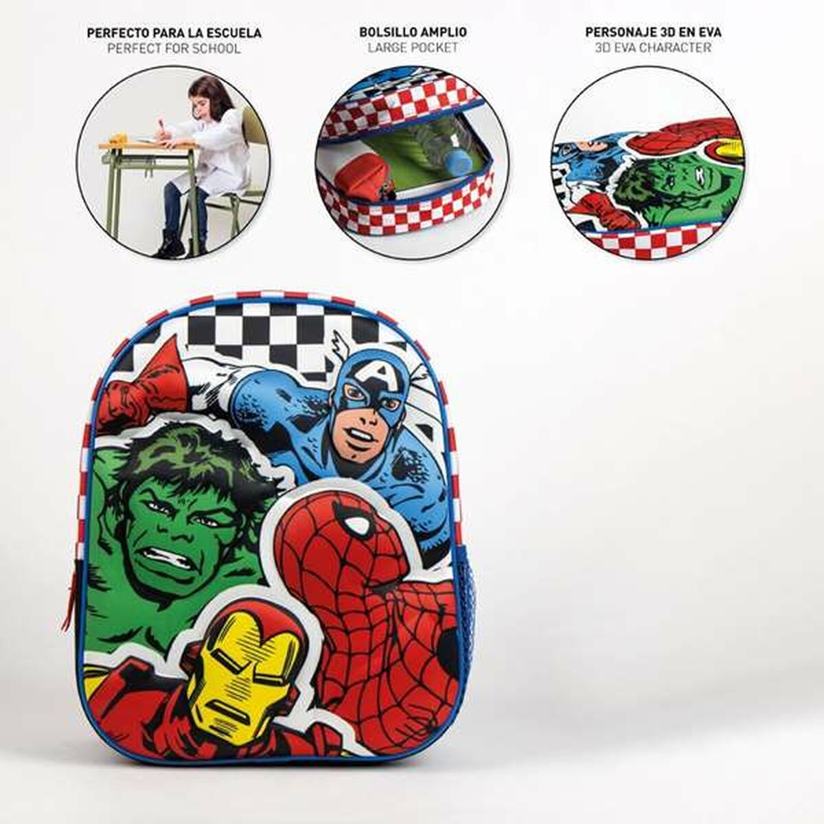Ghiozdan 3D The Avengers Negru 25,0 x 31,0 x 10,0 cm - Birou și papetărie, Material școlar și educațional
