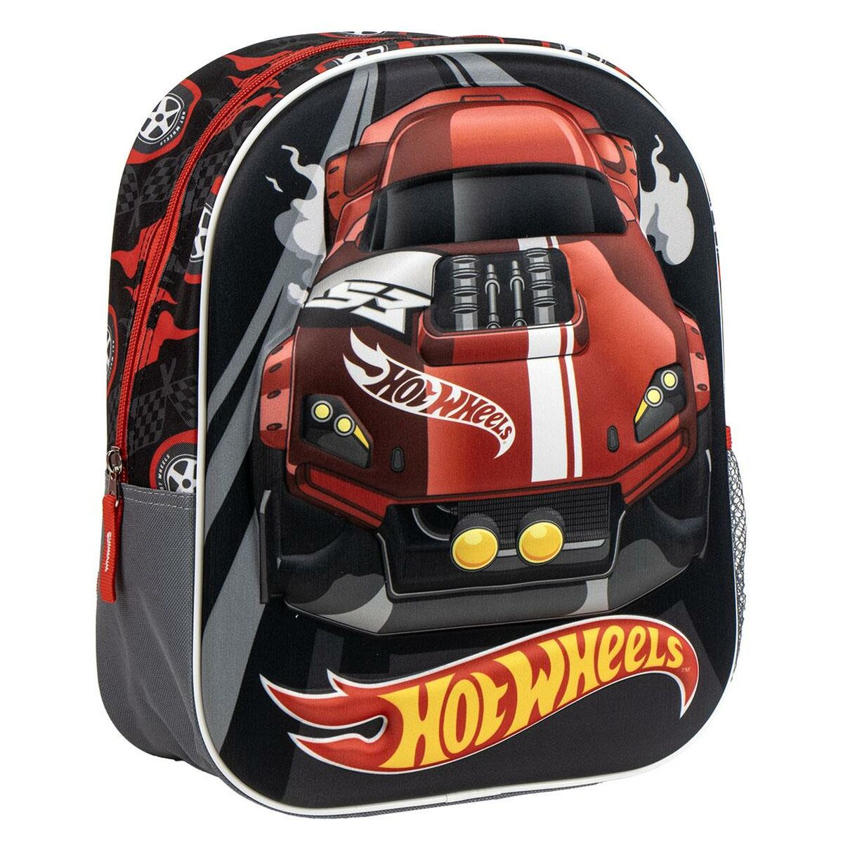 Ghiozdan Hot Wheels Gri 25 x 31 x 10 cm - Birou și papetărie, Material școlar și educațional