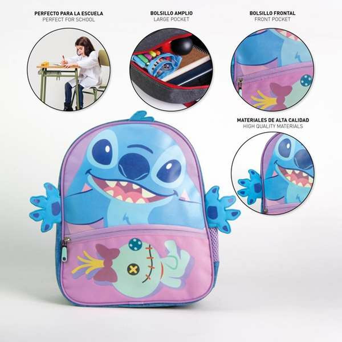 Ghiozdan Stitch Albastru - Birou și papetărie, Material școlar și educațional