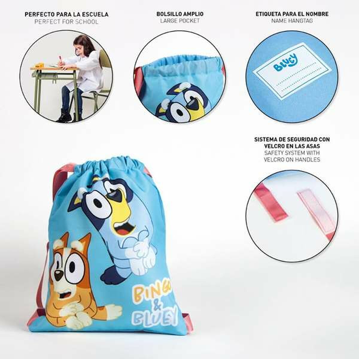 Geantă Rucsac cu Bretele Bluey Albastru 27 x 33 cm - Birou și papetărie, Material școlar și educațional