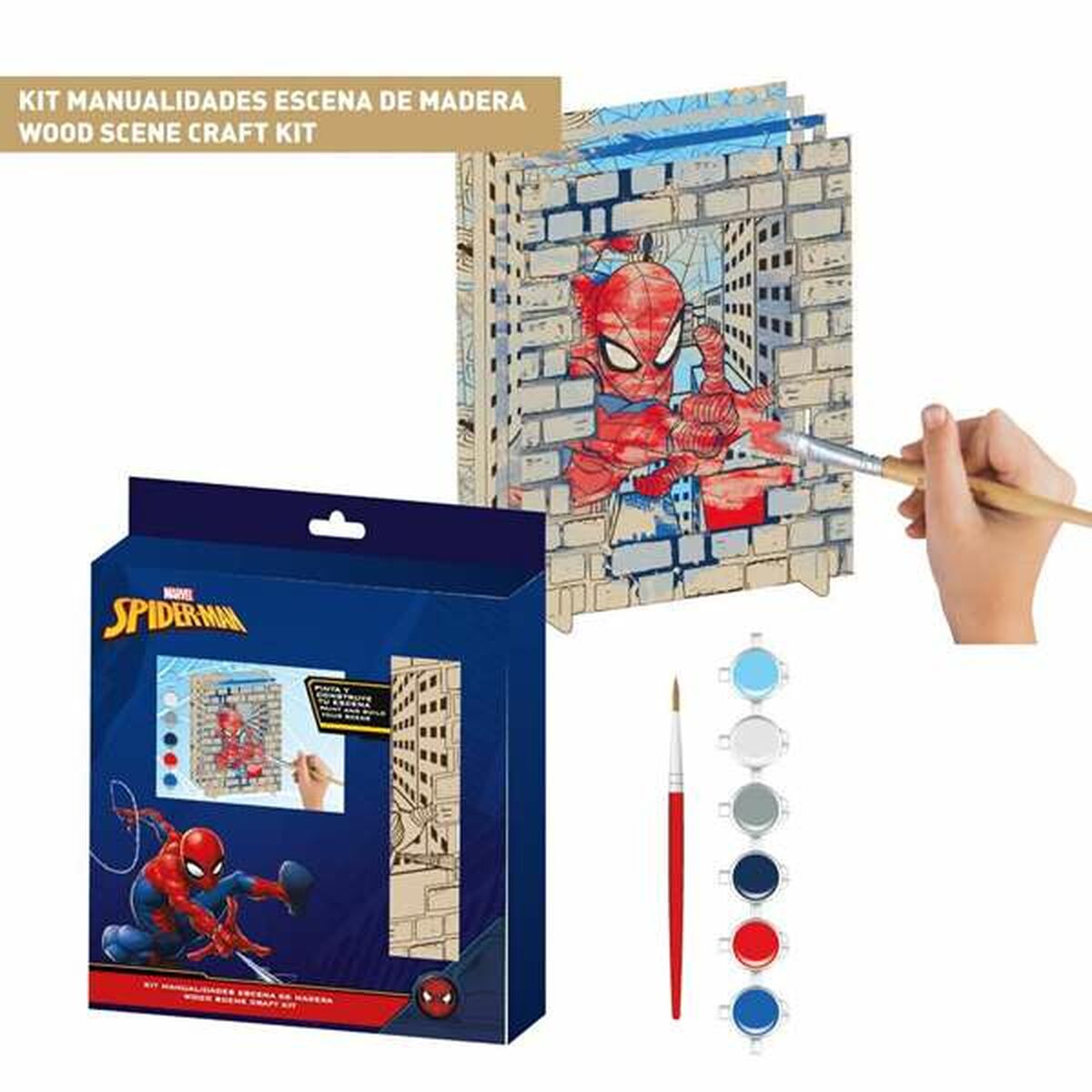 Set pentru Lucru Manual Spider-Man Lemn - Jucarii si jocuri, Activități creative