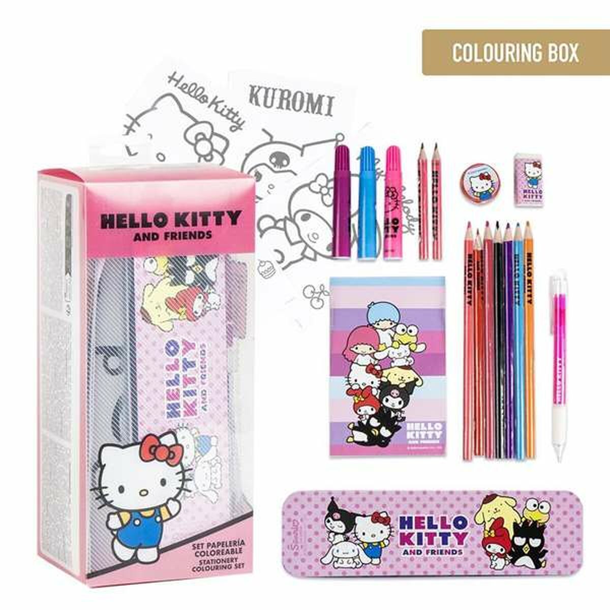 Set pentru desen Hello Kitty Alb - Jucarii si jocuri, Activități creative
